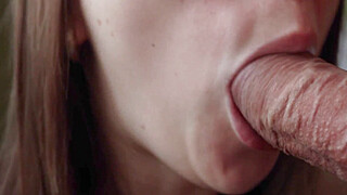 Blowjob close-up, cum in Zlata's mouth Big Boobs Porn Video