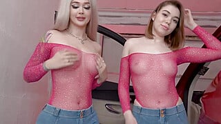 3some sex in car with Purple Bitch - syndicete Big Boobs Porn Video