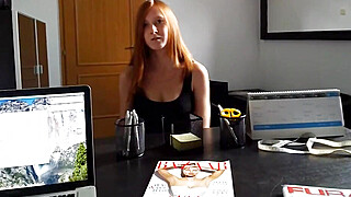 Sex In The Office With Amateur Redhead Linda - Linda Sweet Porn Video