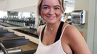 Big Tits Alexis Kay gets picked up in the gym and Creampied Porn Video