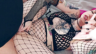 Goth Fishnet Anal Suck and Fuck Porn Video