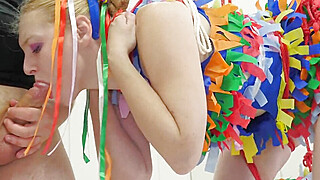 Colorful babe is quite ready to be splattered with cum Big Boobs Porn Video