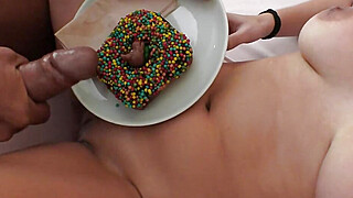 Chubby Blonde Hottie Gets Her Donut Glazed By Her Neighbors Porn Video