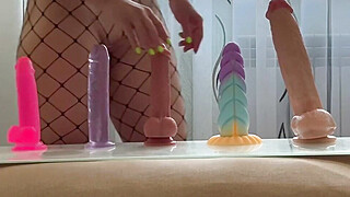 Testing 5 different dildos. Orgasm from dildo Big Boobs Porn Video