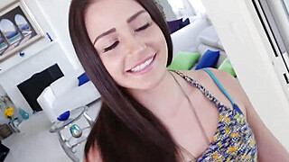 Brunette porn star material blows on casting Big Boobs Porn Video