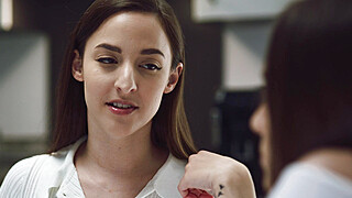 Slutty brunette takes off... Big Boobs Porn Video