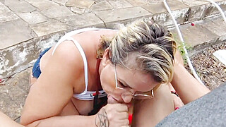 Stepson gets a hard-on with Stepmom in the pool Big Boobs Porn Video