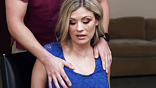 Busty wife enjoys bouncing on principal Big Boobs Porn Video