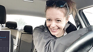 Going Thru a Drive Thru while Trying Not To CUM Big Boobs Porn Video