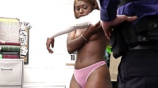 Officers dilf dick for sexy ebony teen thief pussy Big Boobs Porn Video