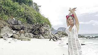 Monika Fox Swims In Sea And Fucks Pussy With A Big Dildo On A White Sand Beach Big Boobs Porn Video