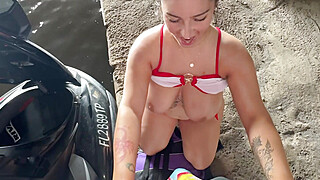First Creampie - Outdoor Sex with My Sister's Boyfriend. Big Boobs Porn Video