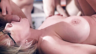 4 college boys team up against teacher Big Boobs Porn Video