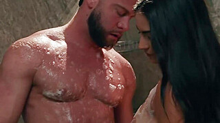 Lubed Latina perfection blows client on massage session Big Boobs Porn Video