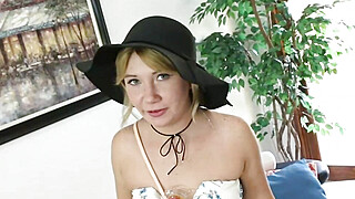 Petite blonde cutie spreads on sofa for my hard dick Big Boobs Porn Video