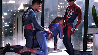 Spider Girl Banged By Superheroes Big Boobs Porn Video
