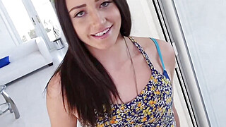Playful brunette spreads and rides Big Boobs Porn Video