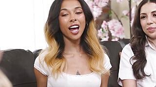 Lesbian stepmom invites teen to a 4some Big Boobs Porn Video