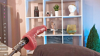 Blonde Babe Rides Fucking Machine Big Boobs Porn Video