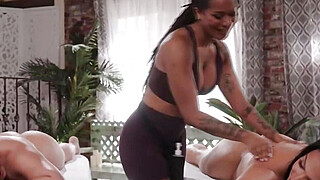 Curvy ebonies threesome massage Big Boobs Porn Video