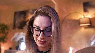 Blonde Glasses Babe Toys Pussy Big Boobs Porn Video
