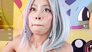 Blue Wig Babe Toys Pussy Big Boobs Porn Video