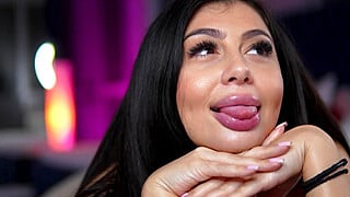 Busty Latina Teases with Huge Dildo Deepthroat Big Boobs Porn Video