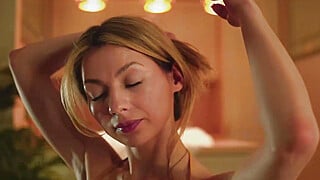 Oily Blonde Teases in Kitchen Big Boobs Porn Video