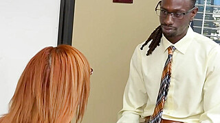 Pranked Boss Fucked by Black Assistant in Her Office Big Boobs Porn Video