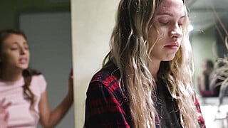 Lesbian comforts then licks petite bff Porn Video